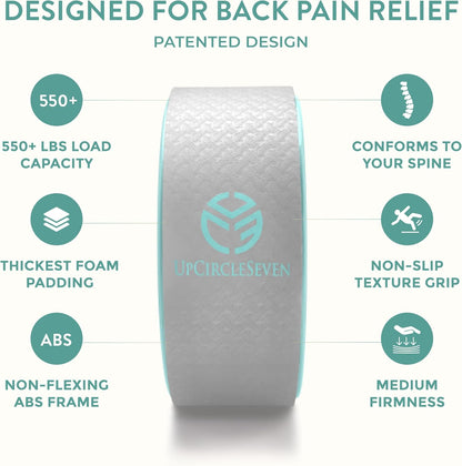 Back Roller & Yoga Wheel - Relieve Lower & Upper Back Pain & Stiffness - Therapeutically Stretch, Mobilize & Decompress Your Spine - Increase Mobility, Flexibility & Alignment